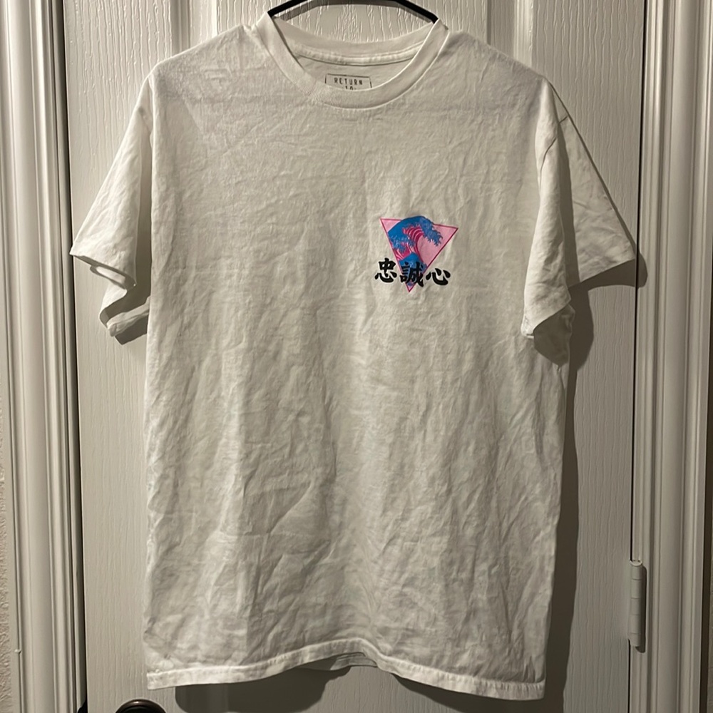 L White Japanese Tsunamie T-Shirt - Return To Sender Brand
